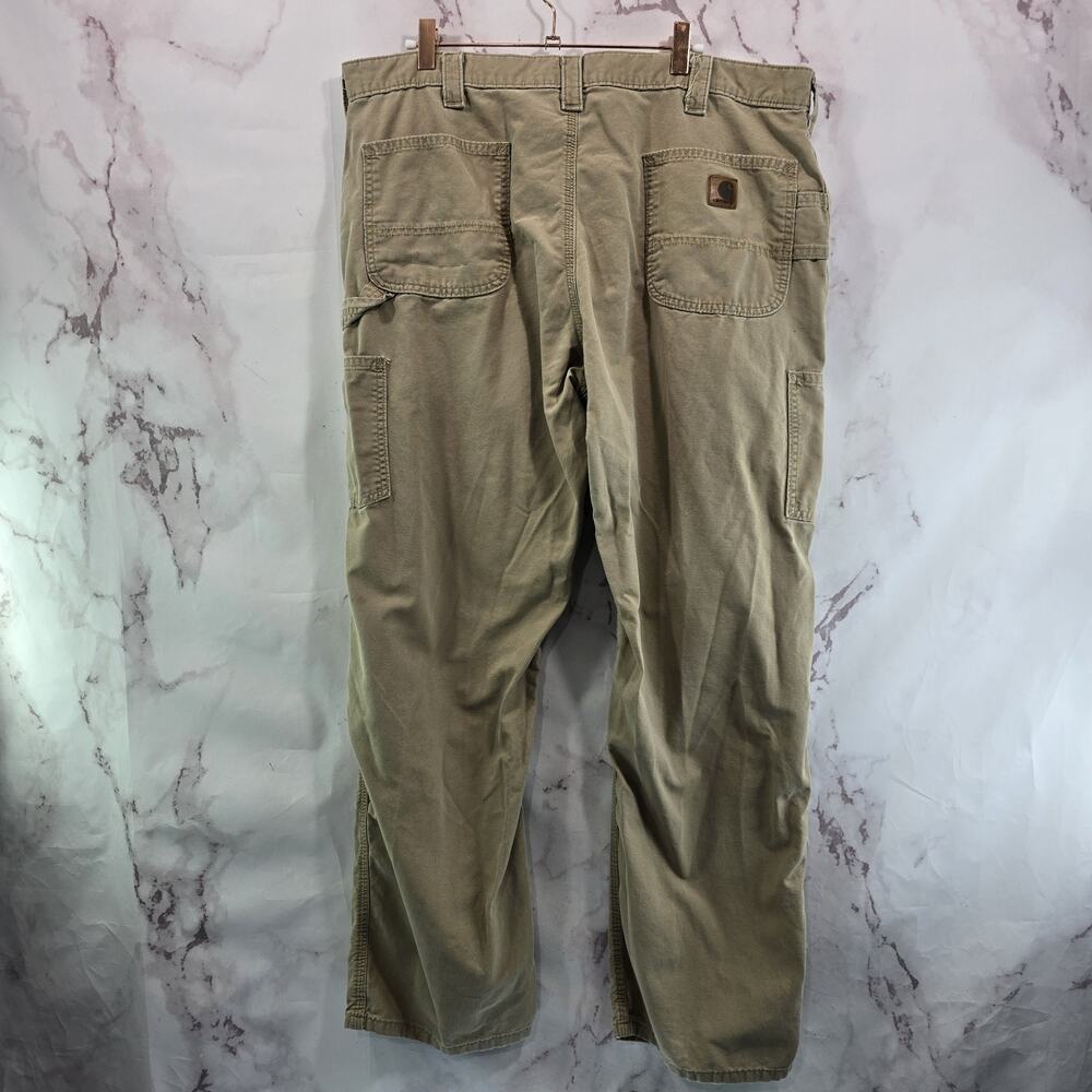 Carhartt Pants Mens 40 X 32 Khaki Beige Tan Brown Canvas Straight Original Fit